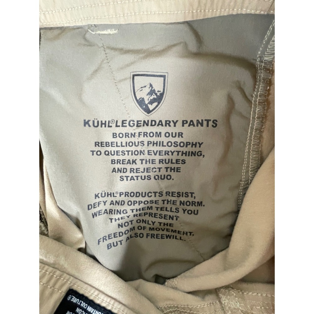 KUHL Mens Slax Pants Khaki Tan Straight Leg Outdoor Casual W36 L32‎ Outdoor - Picture 8 of 9